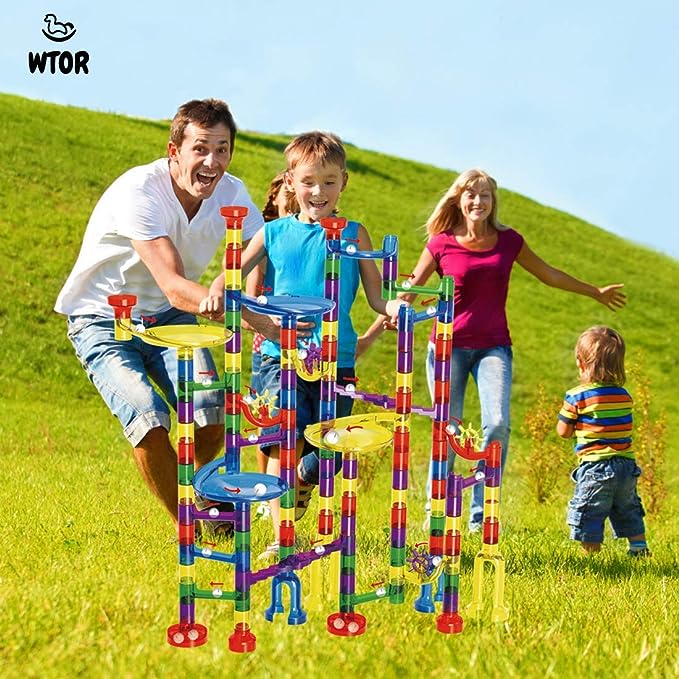 WTOR 216PCS Marble Run Super Set Toys Marble Maze Game Educational Learning Building Blocks Boys Girls Toys Gift for Kids Children (216PCS)