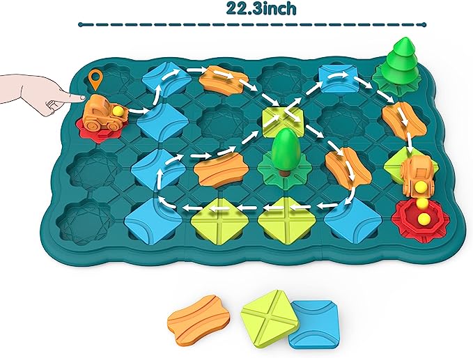 Kids Toys STEM Board Games – Smart Logical Road Builder Brain Teasers Puzzles for 3 to 4 5 6 7 Year Old Boys Girls, Educational Montessori Birthday Gifts for Ages 3-5 4-8 Preschool Classroom Learning