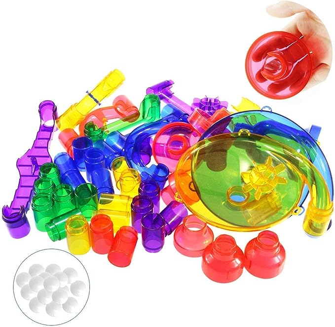 WTOR 216PCS Marble Run Super Set Toys Marble Maze Game Educational Learning Building Blocks Boys Girls Toys Gift for Kids Children (216PCS)