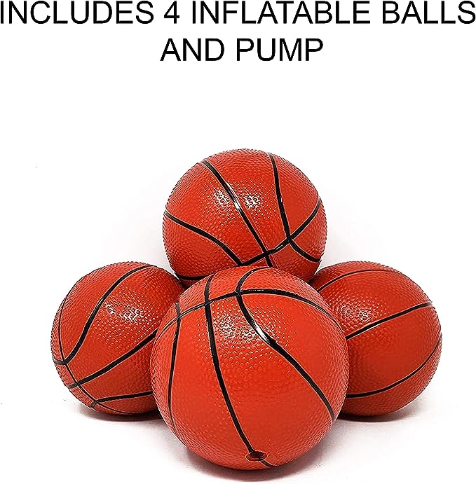 Kids Basketball Hoop Arcade Game, with 4 Balls, Includes Air Pump- Indoor Outdoor Toy Basketball Shooting System, for Toddlers and Children Fun for All Ages – Kids Toys Sports Game for Boys and Girls