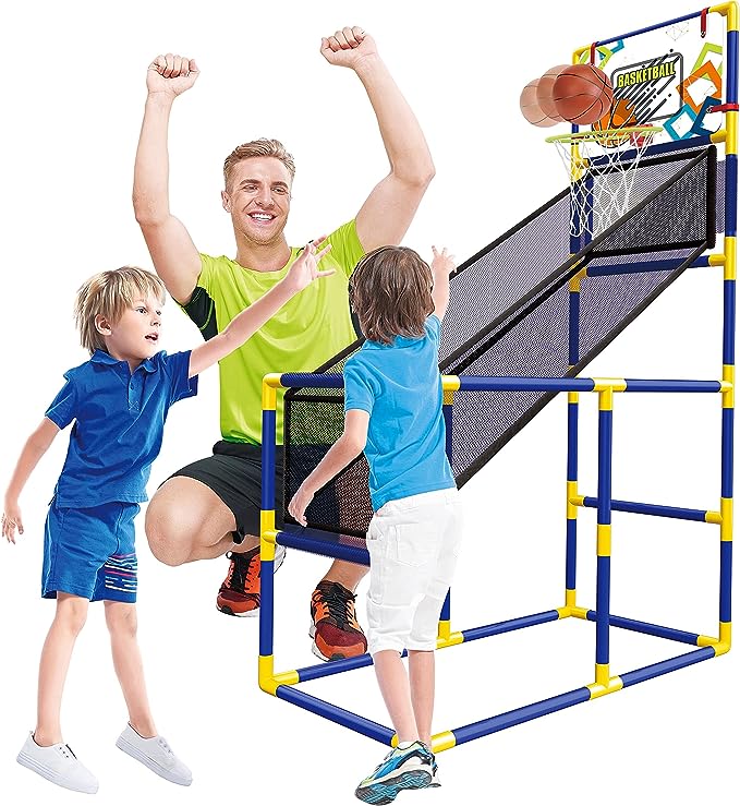Kids Basketball Hoop Arcade Game, with 4 Balls, Includes Air Pump- Indoor Outdoor Toy Basketball Shooting System, for Toddlers and Children Fun for All Ages – Kids Toys Sports Game for Boys and Girls