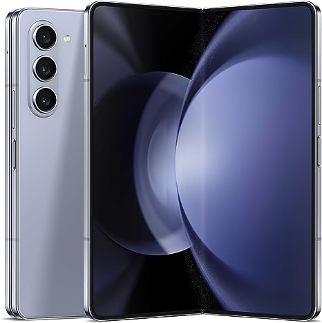 SAMSUNG Galaxy Z Fold 5 Cell Phone, Factory Unlocked Android Smartphone, 512GB, Big 7.6â€ Screen for Streaming, Gaming, Dual App View, One-Hand Control, Hands-Free Use, US Version, 2023, Icy Blue
