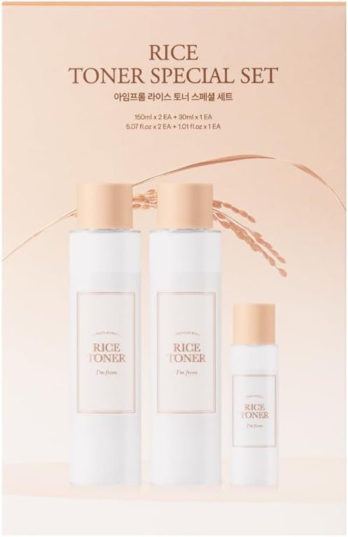 I’m From Rice Toner Special Set 11.15 Fl Oz, Limited Edition, Hydrating for Dry Skin, Vegan, Alcohol Free, Fragrance Free, Peta Approved, K Beauty Toner