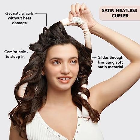 Kitsch Satin Heatless Curling Set – Hair Rollers for Heatless Curls | Heatless Hair Curlers & Hot Rollers | Hair Curlers to Sleep in | Heatless Curling Rod Headband | Heatless Curler (SunsetTieDye)