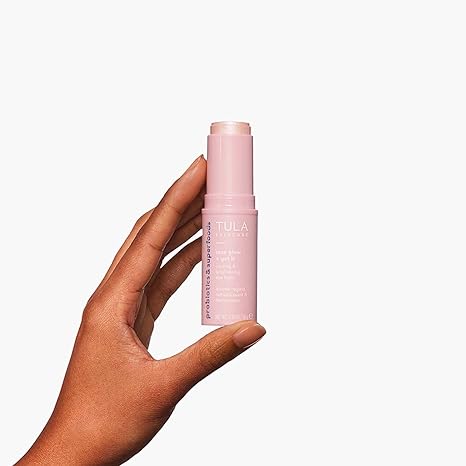 TULA Skin Care Eye Balm Rose Glow – Dark Circle Treatment, Instantly Hydrate and Brighten Undereye Area, Portable and Perfect to Use On-the-go, 0.35 oz.