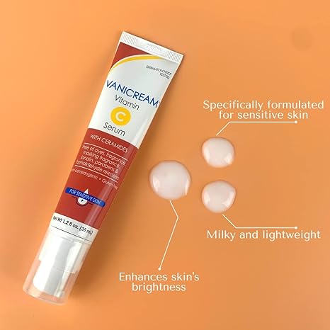 Vanicream Vitamin C Serum – Free of Dyes, Fragrance, Masking Fragrance, Lanolin, Parabens & Formaldehyde Releasers – For Sensitive Skin – 1.2 Fl Oz