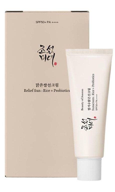 Relief Sun Sunscreen Korean Sunscreen, Sunscreen SPF50+ PA+++, Korean Rice Organic Sunscreen Skin Care Solution, Nourishing Skin Protection and UV Defense (1Pcs) (1)