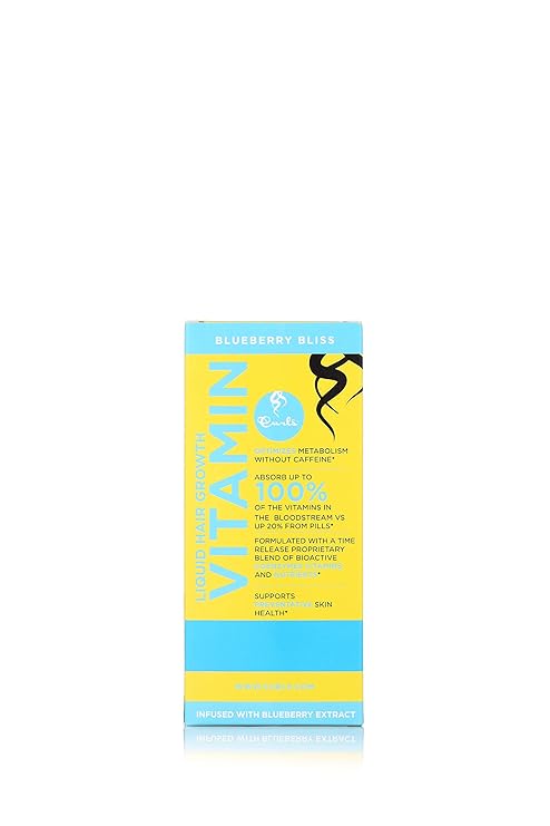 Curls Blueberry Bliss Blissful Lengths Liquid Hair Growth Vitamin – Grow, Strengthen and Maintain Healthy Hair, Nails & Skin – Wavy, Curly, and Coily Hair-16oz