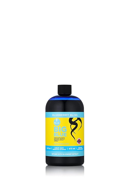 Curls Blueberry Bliss Blissful Lengths Liquid Hair Growth Vitamin – Grow, Strengthen and Maintain Healthy Hair, Nails & Skin – Wavy, Curly, and Coily Hair-16oz