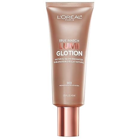 Lâ€™OrÃ©al Paris Makeup True Match Lumi Glotion, Natural Glow Enhancer, Illuminator Highlighter Skin Tint, for an All Day Radiant Glow, Medium, 1.35 Ounces