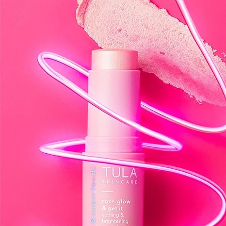TULA Skin Care Eye Balm Rose Glow – Dark Circle Treatment, Instantly Hydrate and Brighten Undereye Area, Portable and Perfect to Use On-the-go, 0.35 oz.