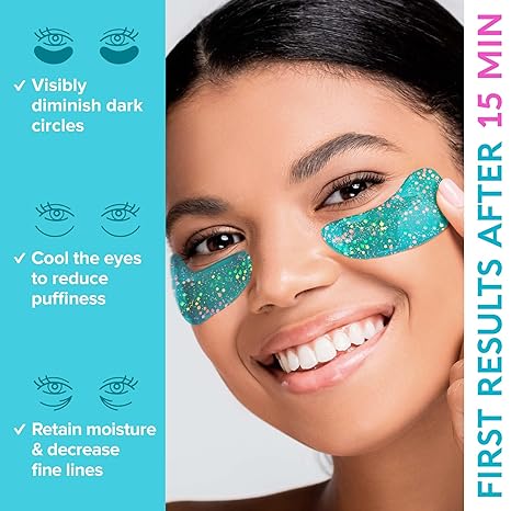 MAREE Eye Gel Pads – Under Eye Wrinkle Patches for Puffy Eyes and Dark Circles with Natural Marine Collagen & Hyaluronic Acid – Anti-Aging Eye Mask for Face to Soothe Puffiness, Eye Bags and Wrinkles