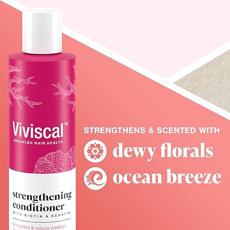 Viviscal Hair Thickening Conditioner, Moisturizing Formula Conditions & Strengthens, Biotin & Keratin, Marine Collagen & Seaweed Extract, Hydrating, Healthier Looking Hair, 250ml (8.45 Fl. Oz.)