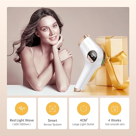Aopvui Laser Hair Removal for Women, At Home Painless IPL Hair Removal with Red-Wave Light for Bikini Leg Facial Use High Energy IPL Hair Remover Device