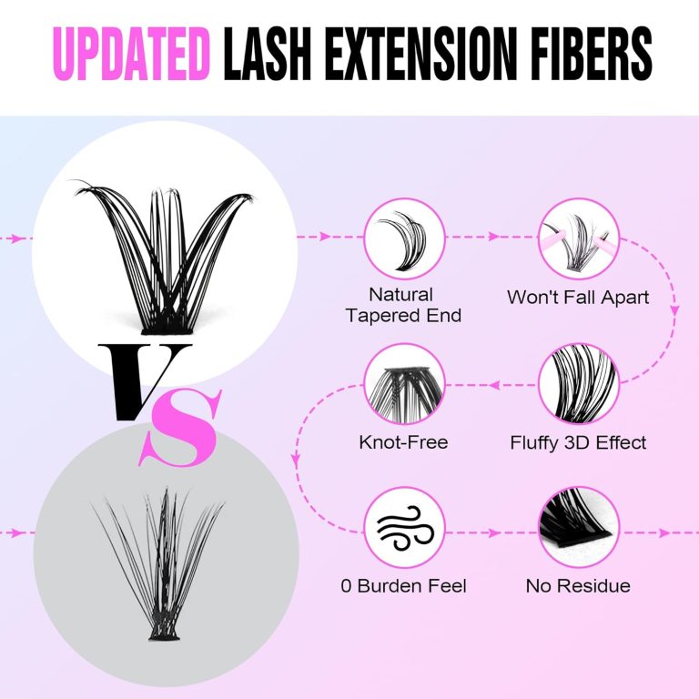 DIY Lash Extension Kit 280pcs Individual Lashes Cluster D Curl Eyelash Extension Kit 50D 9-16mm Mix Thick Lash Clusters with Lash Bond and Seal and Lash Applicator Tool for Self Application at Home (50D-0.07D-9-16MIX KIT)