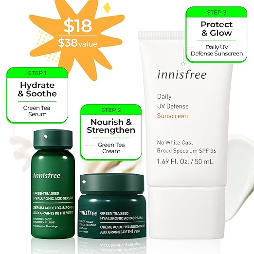 Innisfree Daily UV Defense Broad Spectrum SPF 36 invisible sunscreen: Hydrating, Soothing, No white-cast, TSA Friendly