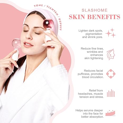 slashome Ice Globes for Facials, Globes, Face Massager, Tools, Facial Cooling Neck & Eyes, Daily Beauty, Tighten Skin, Anti Ageing, Reduce Puffy and Wrinkle
