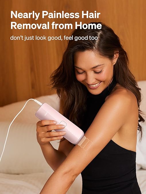 Ulike Laser Hair Removal for Women and Men, Air 3 IPL Hair Removal with Sapphire Ice-Cooling System for Painless & Long-Lasting Result, Flat-Head Design for Body & Face Treatment at-Home, Pink