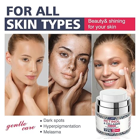 Retinol Cream for Face with Hyaluronic Acid – Collagen Face Moisturizer for Women and Men – Anti Aging Cream for Lifting Skin â€“ For Wrinkles, Fine Lines and Dryness – All Skin Types