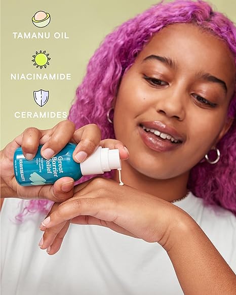 KraveBeauty Great Barrier Relief – Soothing Skin Barrier Repair Serum with Tamanu Oil to Soothe Irritations and Calm Redness for All Skin Types, Vegan and Cruelty-Free, 1.52 fl oz