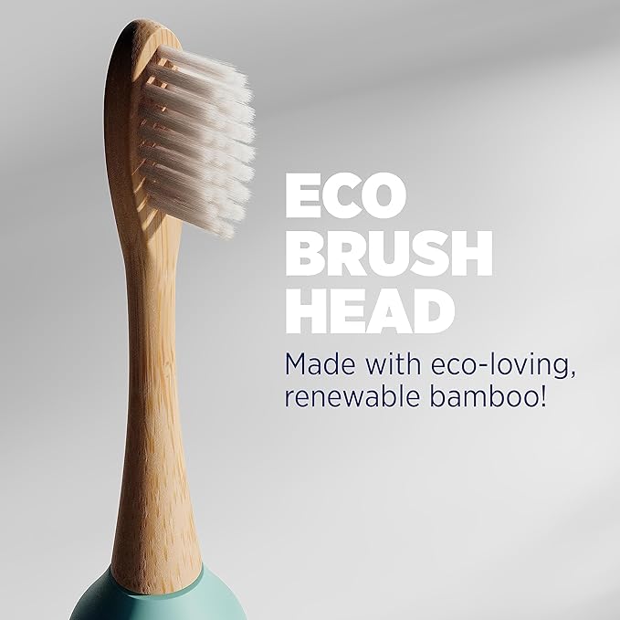Lumineux Electric Toothbrush for Adults – Bamboo Heads – Includes 2 Super Soft Bristle Bamboo Tooth Brush Heads, Charging Station & USB Charge Cord – Rechargeable