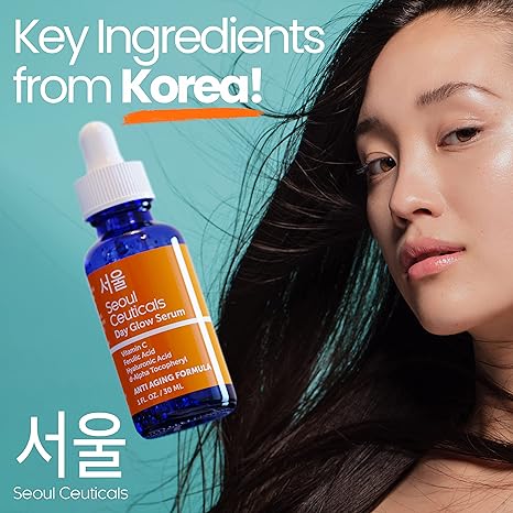 SeoulCeuticals Korean Skin Care 20% Vitamin C Hyaluronic Acid Serum + CE Ferulic Acid – Potent Anti Aging, Anti Wrinkle Korean Beauty 1oz
