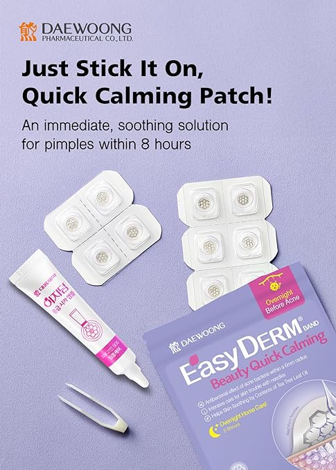 DWEasyDerm 3 types of pimple patches – Quick Calming Micro-Patches(8ea), Relief Cover Patches(42 counts), Original Hydrocolloid Patches(42 counts)