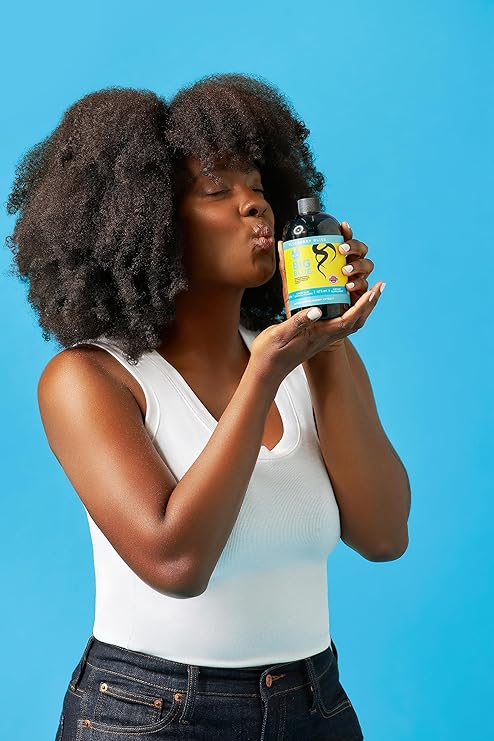 Curls Blueberry Bliss Blissful Lengths Liquid Hair Growth Vitamin – Grow, Strengthen and Maintain Healthy Hair, Nails & Skin – Wavy, Curly, and Coily Hair-16oz