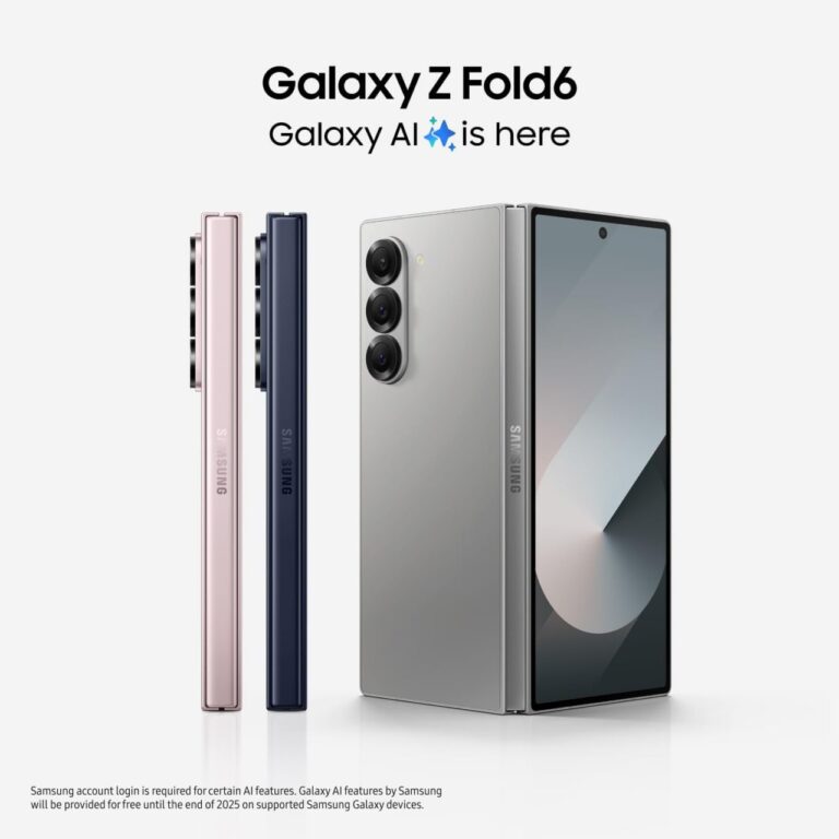 SAMSUNG Galaxy Z Fold 6 AI Cell Phone, 512GB Unlocked Android Smartphone, Circle to Search, Handsfree Live Interpreter, AI Photo Edits, Large Screen, 2024,US 1 Yr Manufacturer Warranty, Silver Shadow