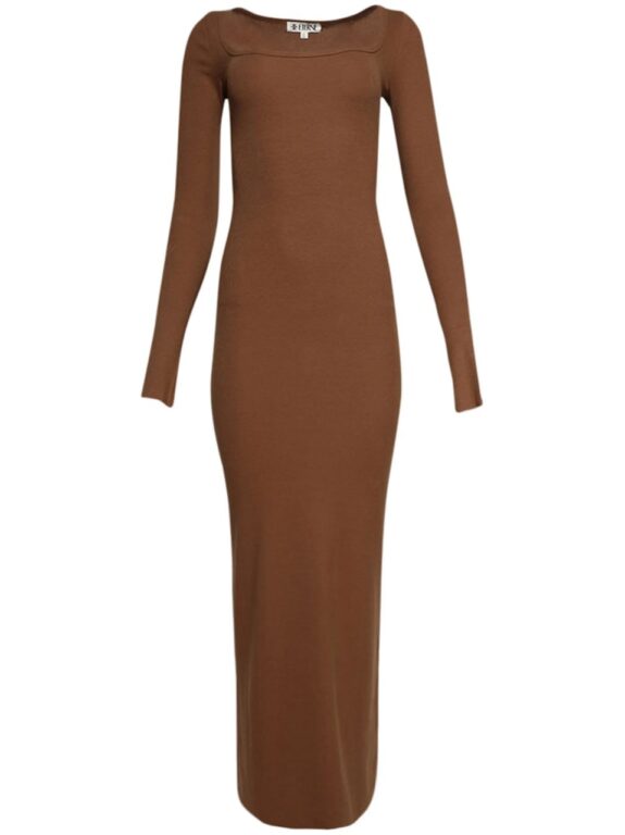 ETERNE – square-neck slim-fit maxi dress