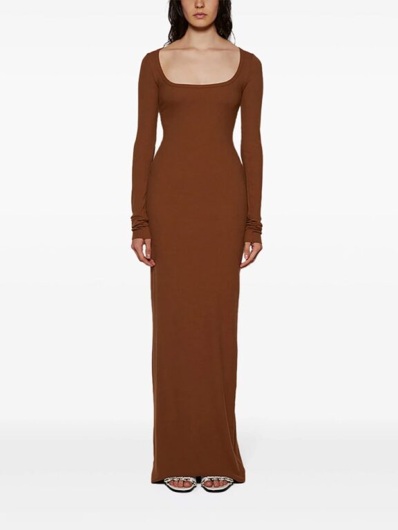 ETERNE – square-neck slim-fit maxi dress