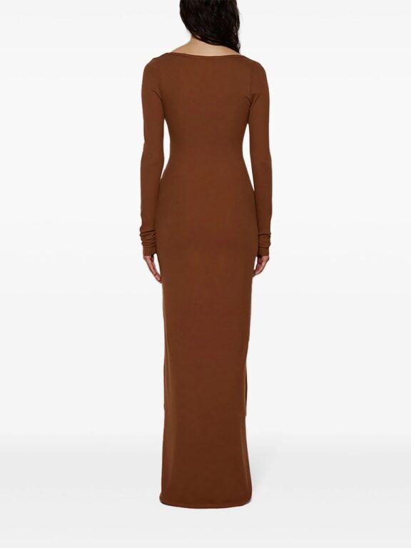ETERNE – square-neck slim-fit maxi dress