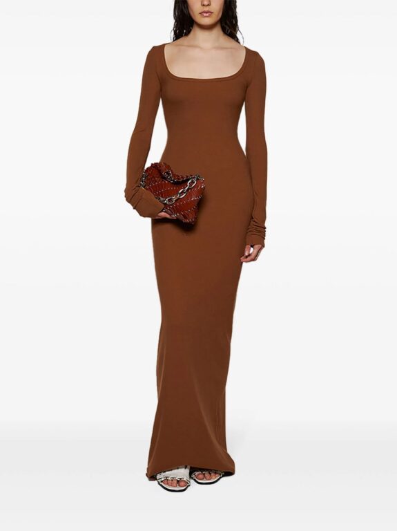 ETERNE – square-neck slim-fit maxi dress