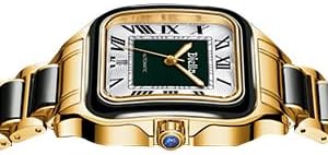 Diella Rectangle Automatic Wrist Watches for Men and Women with Jade