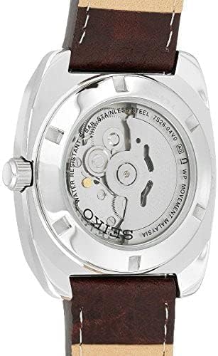 SEIKO Automatic Watch for Men – Recraft Series – Brown Leather Strap, Day/Date Calendar, 50m Water Resistant