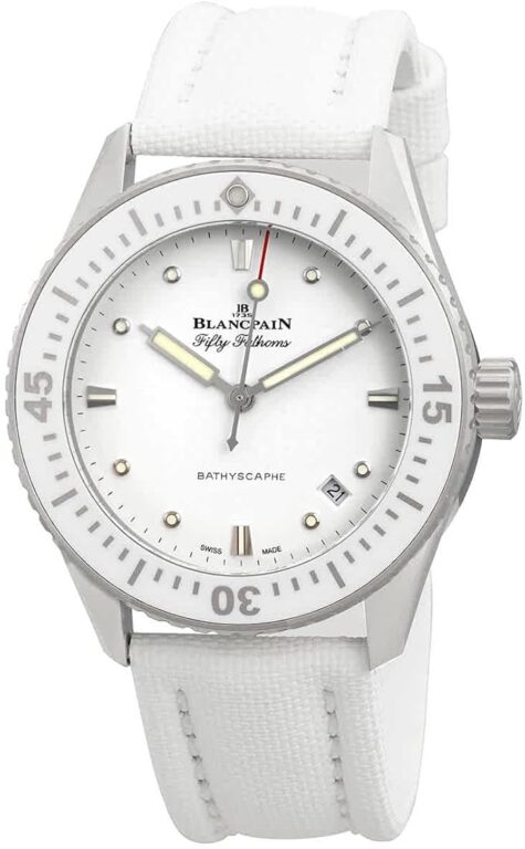 Blancpain Fifty Fathoms Bathyscaphe Automatic 38mm White Ladies Watch 5100-1127-W52A