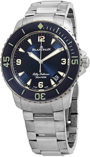 Blancpain Fifty Fathoms Titanium 45mm Mens Blue Watch 5015-12B40-98