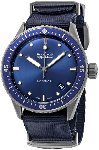 Blancpain Fifty Fathoms Bathyscaphe Automatic Blue Dial Men’s Watch 5000-0240-NAOA