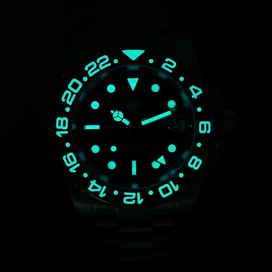 watchdives GMT Watches for Men, WD16760 Sub Dive Watch NH34 Automatic Wristwatch 40mm Ceramic Bezel Sapphire Crystal 300M Waterproof