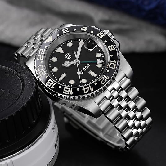 watchdives GMT Watches for Men, WD16760 Sub Dive Watch NH34 Automatic Wristwatch 40mm Ceramic Bezel Sapphire Crystal 300M Waterproof