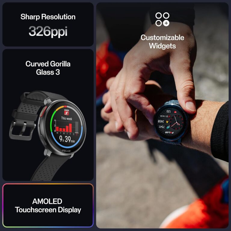 POLAR Vantage V3, Sport Watch with GPS, Heart Rate Monitor, and Extended Battery Life, Smart Watch for Men and Women, Offline Maps, Running, Triathlon Watch, Black
