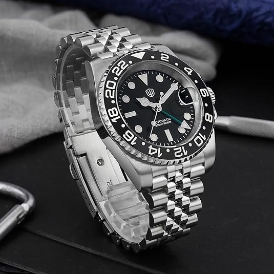 watchdives GMT Watches for Men, WD16760 Sub Dive Watch NH34 Automatic Wristwatch 40mm Ceramic Bezel Sapphire Crystal 300M Waterproof