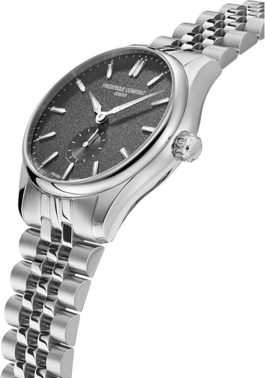 Frederique Constant Men’s Classic Swiss Made Automatic Silver Stainless Steel Watch, Black Dial, Style: FC-530G3B6B
