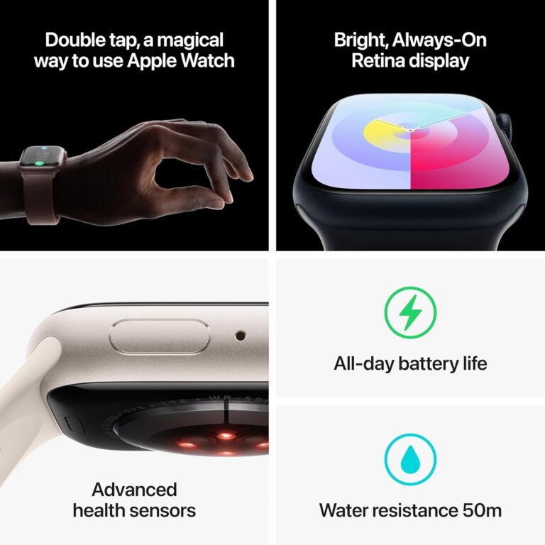 Apple Watch Series 9 [GPS + Cellular 45mm] Smartwatch with Graphite Stainless Steel Case with Graphite Milanese Loop. Fitness Tracker, Blood Oxygen & ECG Apps, Always-On Retina Display