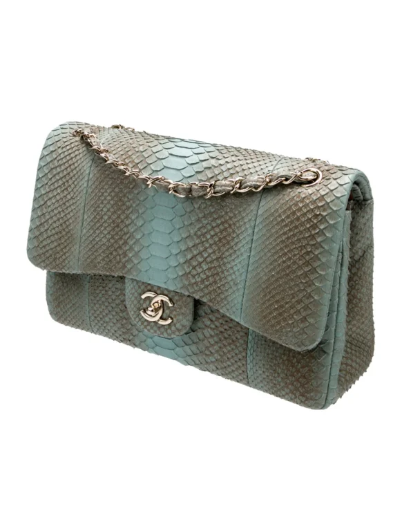 Chanel Python Jumbo Classic Double Flap Bag