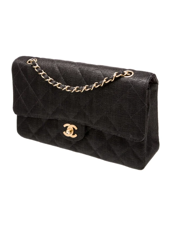 Chanel Medium Raffia Double Flap Bag