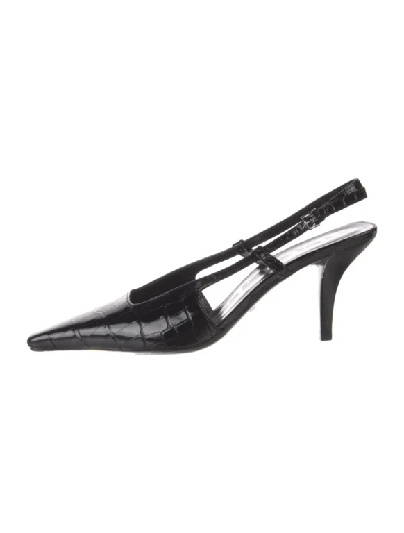 Gucci Embossed Leather Slingback Pumps Women’s Size: 7.5 | IT 37.5