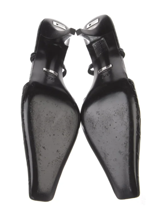 Gucci Embossed Leather Slingback Pumps Women’s Size: 7.5 | IT 37.5