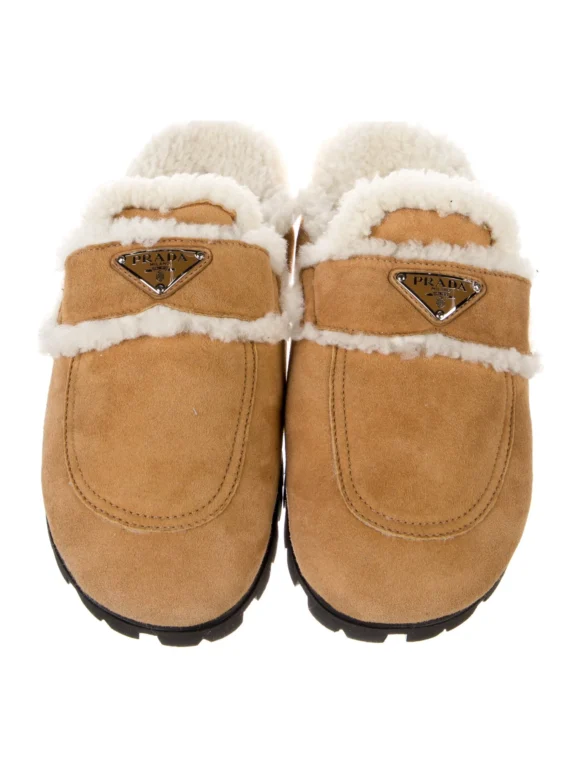 Prada Suede Colorblock Pattern Mules Women’s Size: 10 | IT 40